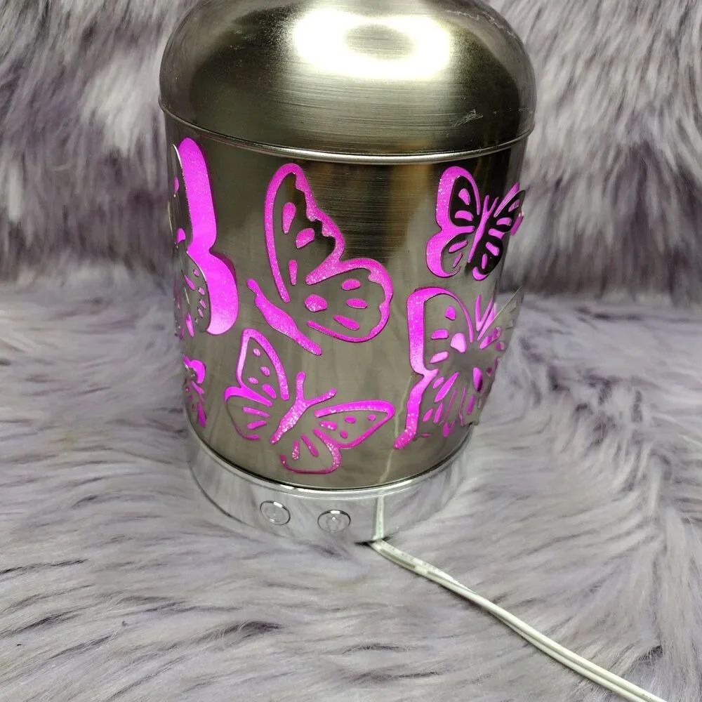 Better Homes And Garden Silver Butterfly Aroma Diffuser Color changing No Box